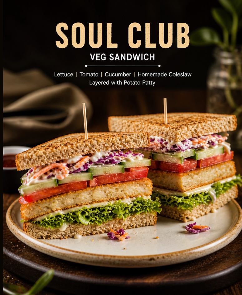 SOUL CLUB VEG SANDWICH